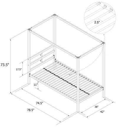 Cara Metal Canopy Bed