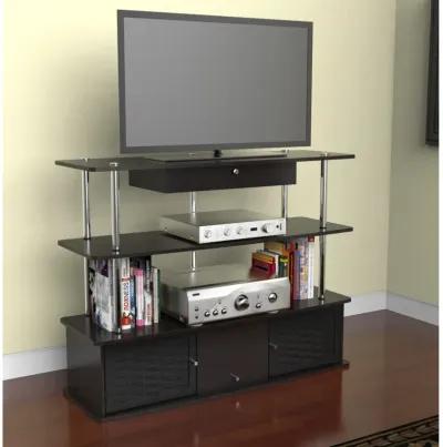 Convenience Concepts Designs2Go Aspen 1 Drawer TV Stand with Storage Cabinets and Shelves