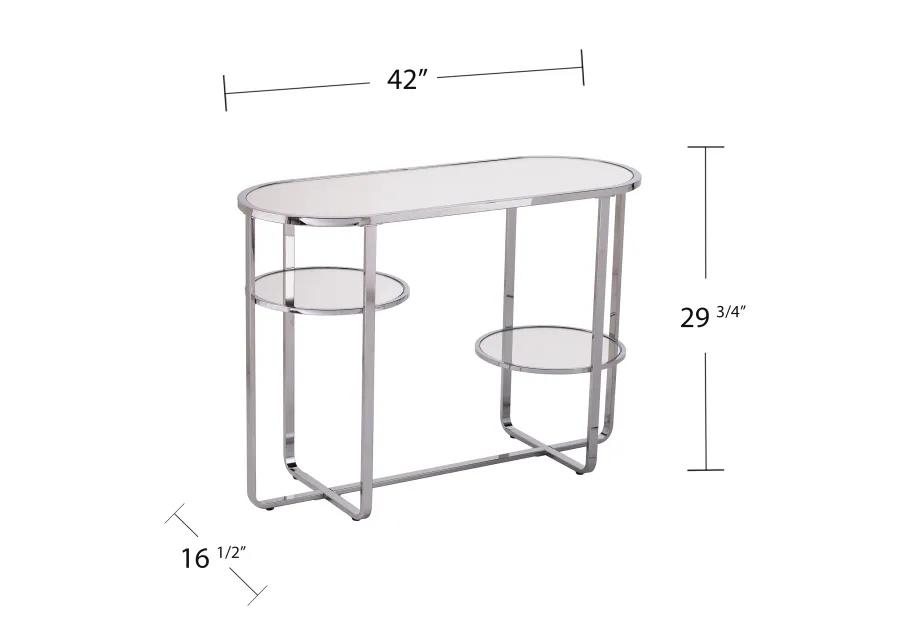 Maxina Mirrored Console Table w/ Storage