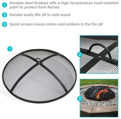 Sunnydaze Steel Round Fire Pit Spark Screen