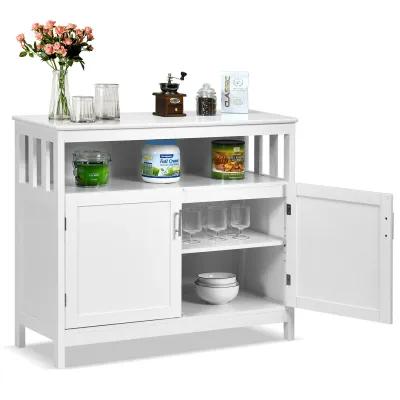 Kitchen Buffet Server Sideboard Storage Cabinet with 2 Doors and Shelf