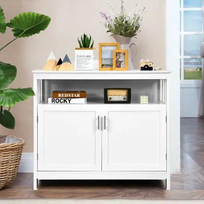 Kitchen Buffet Server Sideboard Storage Cabinet with 2 Doors and Shelf