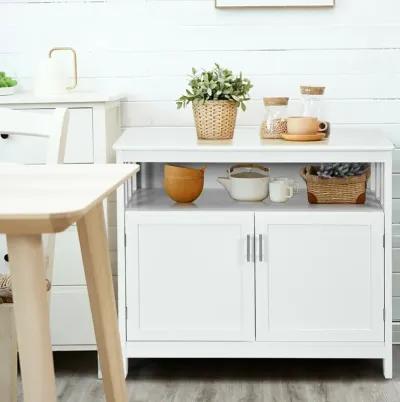 Kitchen Buffet Server Sideboard Storage Cabinet with 2 Doors and Shelf