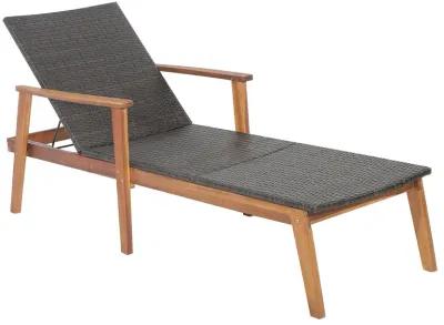 Patio Rattan Lounge Chair with 4-Position Adjustable Backrest