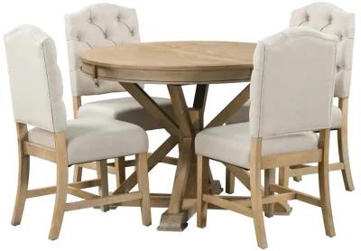 Merax Retro Style Dining Set with Extendable Table and 4 Chairs