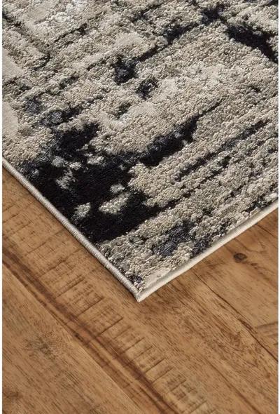 Micah 3339F 3'11" x 6' Black/White/Gray Rug