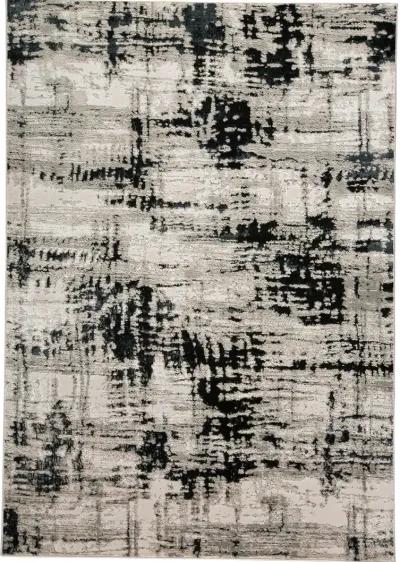 Micah 3339F 3'11" x 6' Black/White/Gray Rug