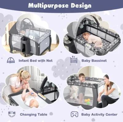 Portable Baby Nursery Center 4-in-1 Portable Travel Crib