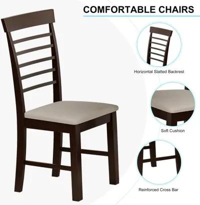 Retro Dining Chairs, Cream & Cappuccino, 2-Pack