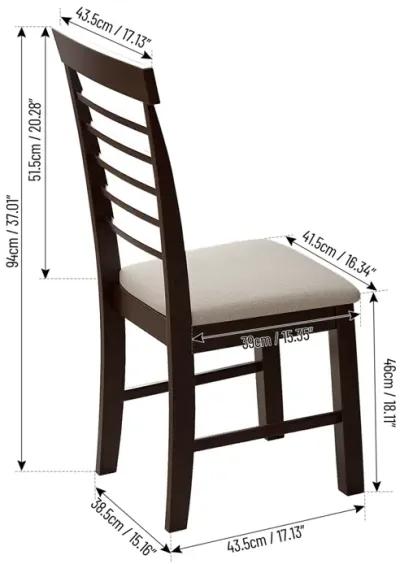 Retro Dining Chairs, Cream & Cappuccino, 2-Pack