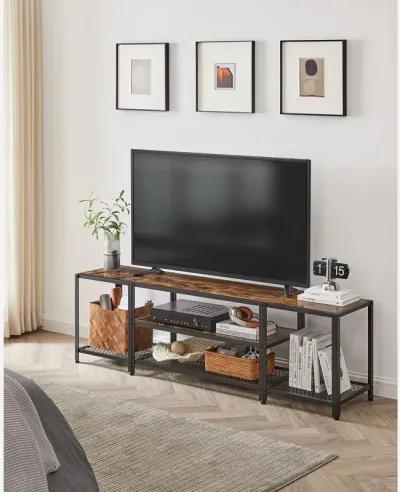 3-Tier TV Stand with Open Storage Shelves