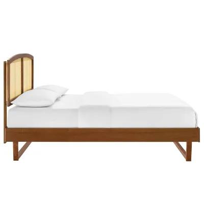 Modway - Sierra Cane and Wood Queen Platform Bed with Angular Legs