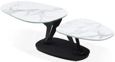 Motion coffee table with ceramic top