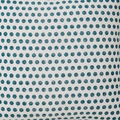 Bao Throw Pillow Set of 4, 20 Inch, Cotton, Teal Dots Design over White -