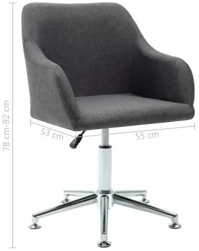 Swivel Dining Chair Dark Gray Fabric