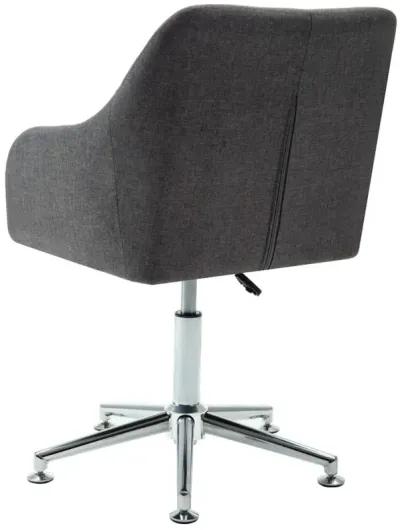 Swivel Dining Chair Dark Gray Fabric