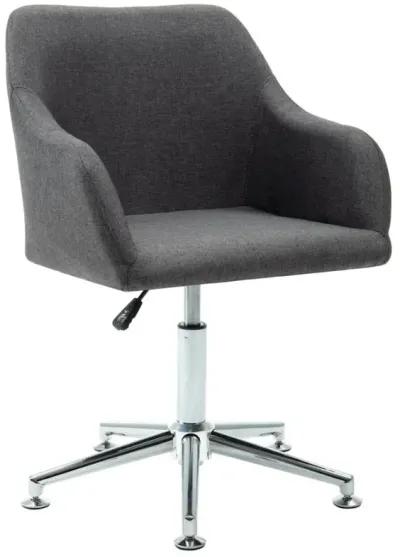 Swivel Dining Chair Dark Gray Fabric