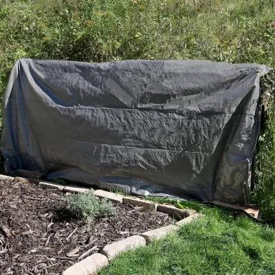 Sunnydaze Multi-Purpose Tarp - Dark Gray - 12 ft x 16 ft - Set of 5