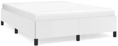 vidaXL Bed Frame White 53.9"x74.8" Full Faux Leather