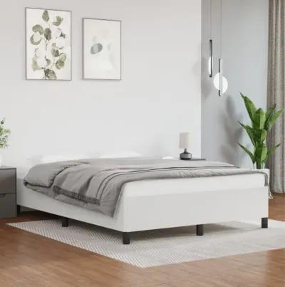 vidaXL Bed Frame White 53.9"x74.8" Full Faux Leather