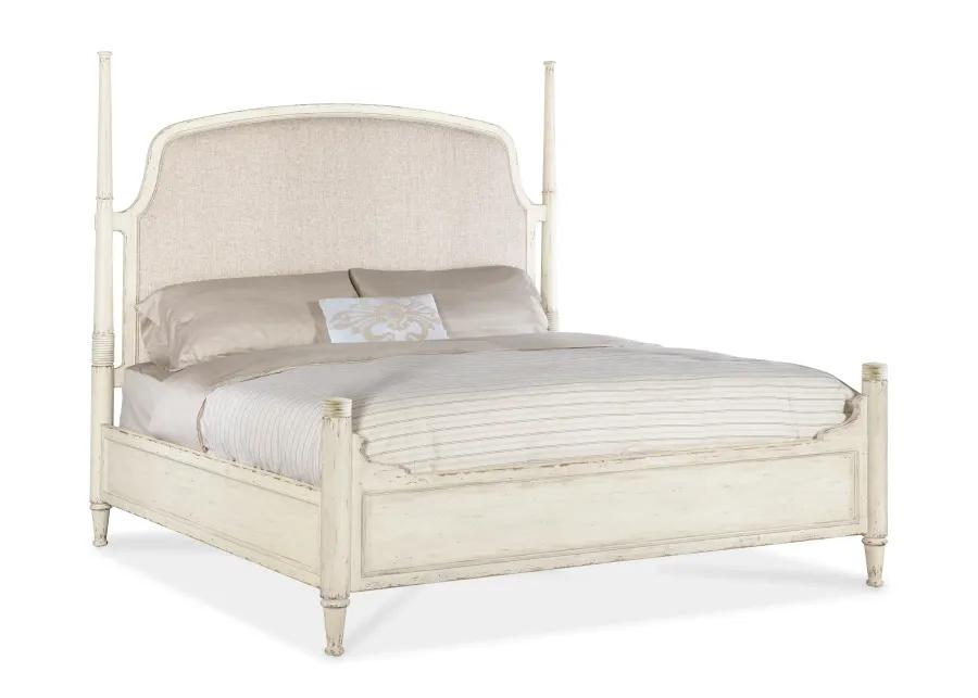 Americana California King Upholstered Poster Bed