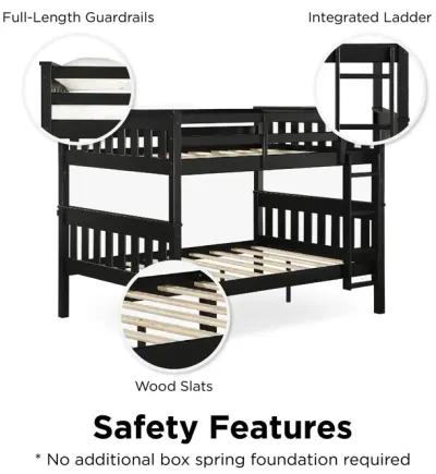 DHP Hurley Full-Over-Full Wood Bunk Bed with USB Port