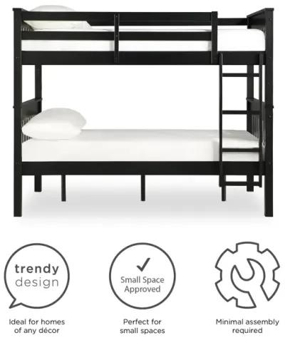 DHP Hurley Full-Over-Full Wood Bunk Bed with USB Port