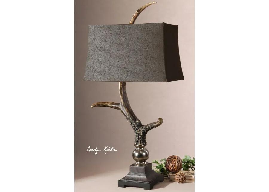 Uttermost Stag Horn Dark Shade Table Lamp