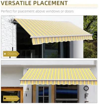 Yellow/Grey Patio Cover: 12'x10' Manual Retractable Sunshade