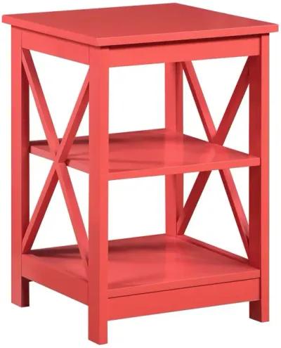 Convenience Concepts Oxford End Table with Shelves, Coral