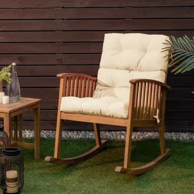 Tufted Patio High Back Chair Cushion with Non-Slip String Ties