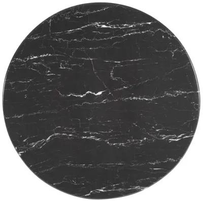 Modway - Lippa 28" Round Artificial Marble Dining Table Gold Black