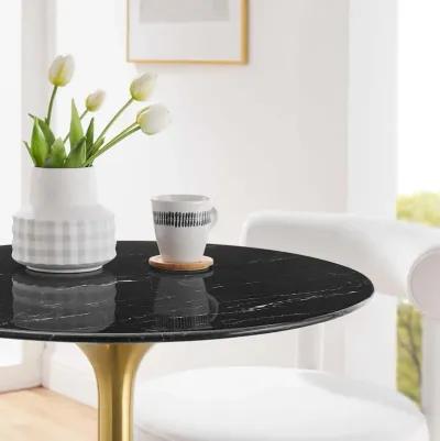 Modway - Lippa 28" Round Artificial Marble Dining Table Gold Black