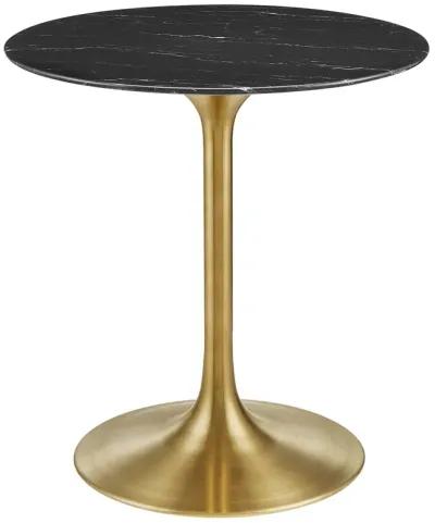 Modway - Lippa 28" Round Artificial Marble Dining Table Gold Black