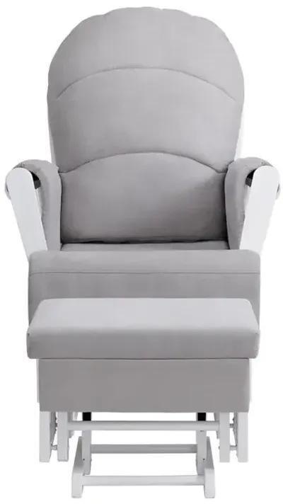 Oxford Baby Soho Baby Essentialwooden Glider White Finish/ Light Grey Fabric