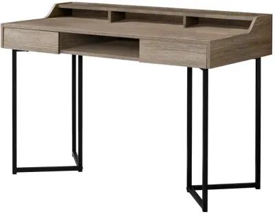 Monarch Specialties I 7360 Computer Desk, Home Office, Laptop, Storage Drawers, 48"L, Work, Metal, Laminate, Brown, Black, Contemporary, Modern