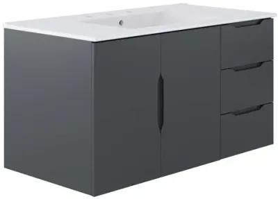 Modway Vitality 36" Bathroom Vanity, 36 Inch, Gray White