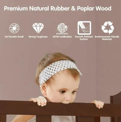 2-in-1 Classic Convertible Wooden Toddler Bed with 2 Side Guardrails for Extra Safety