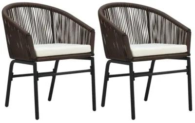 vidaXL Garden Chairs 2 pcs Brown PVC Rattan