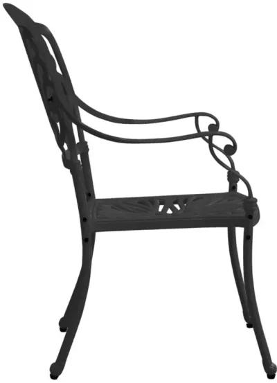 vidaXL Garden Chairs 2 pcs Cast Aluminum Black