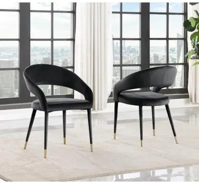 Jacques Velvet Black Dining Chairs (Set of 2)