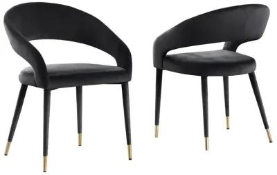 Jacques Velvet Black Dining Chairs (Set of 2)