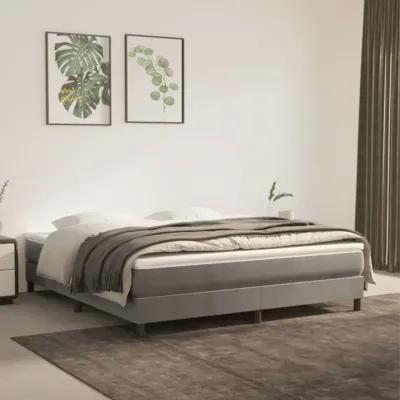 vidaXL Velvet Box Spring Bed Frame - California King Size, Light Gray, Durable Plywood and Engineered Wood Materials, Easy to Match, Meets California Proposition 65