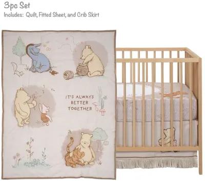 Lambs & Ivy Disney Baby Pooh Bear & Pals Cotton 3Piece Nursery Crib Bedding Set