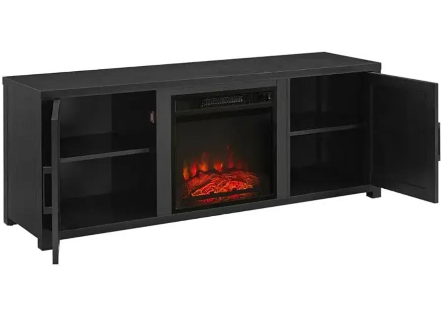 Gordon 58" Low Profile Tv Stand W/Fireplace Black