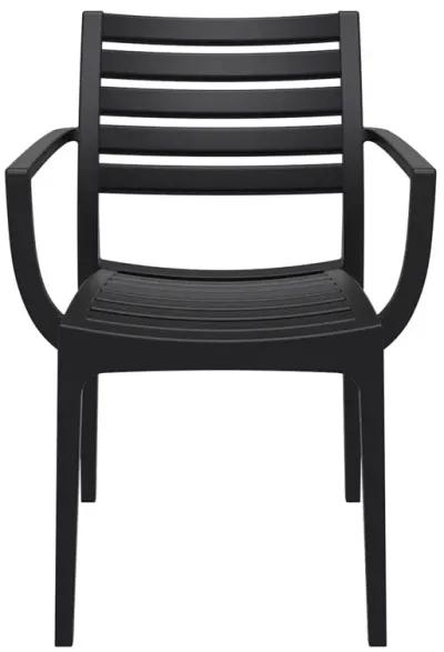 33" Gray Stackable Outdoor Patio Dining Arm Chair