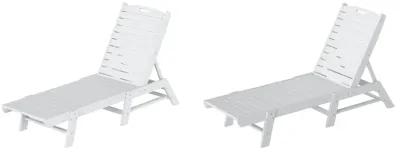 Reclining Outdoor Patio Adjustable Chaise Lounge Chair (Set of 2)