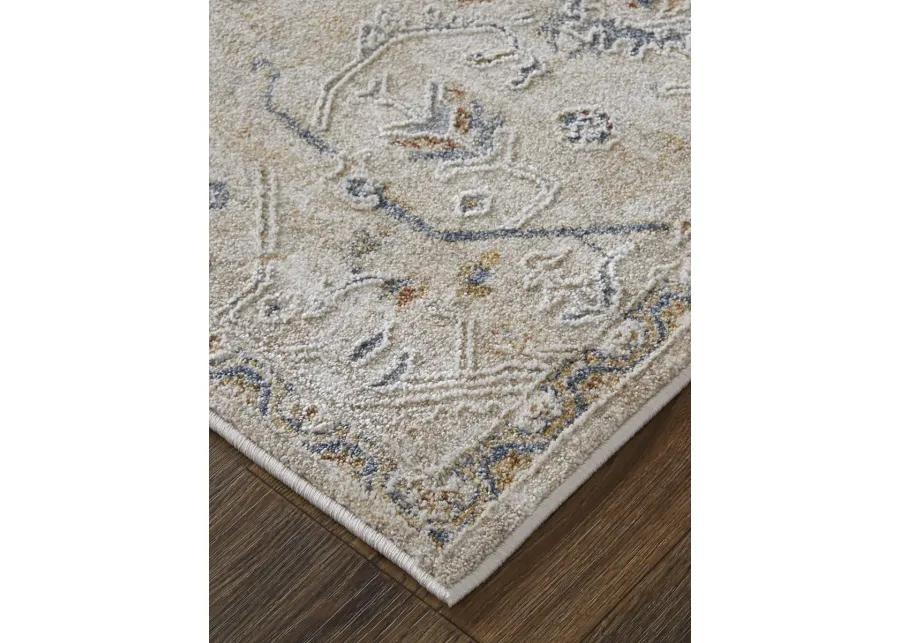 Pasha 39M6F 6'7" x 9'6" Taupe/Ivory/Blue Rug