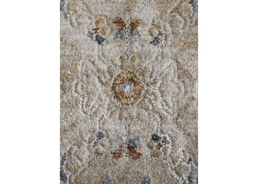 Pasha 39M6F 6'7" x 9'6" Taupe/Ivory/Blue Rug