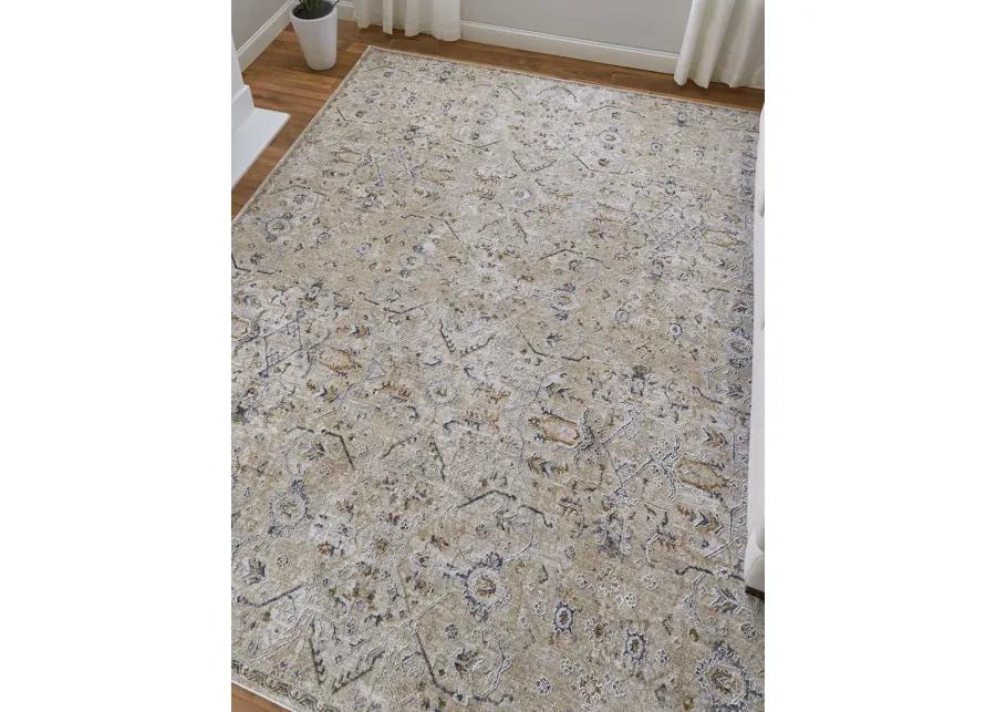 Pasha 39M6F 6'7" x 9'6" Taupe/Ivory/Blue Rug